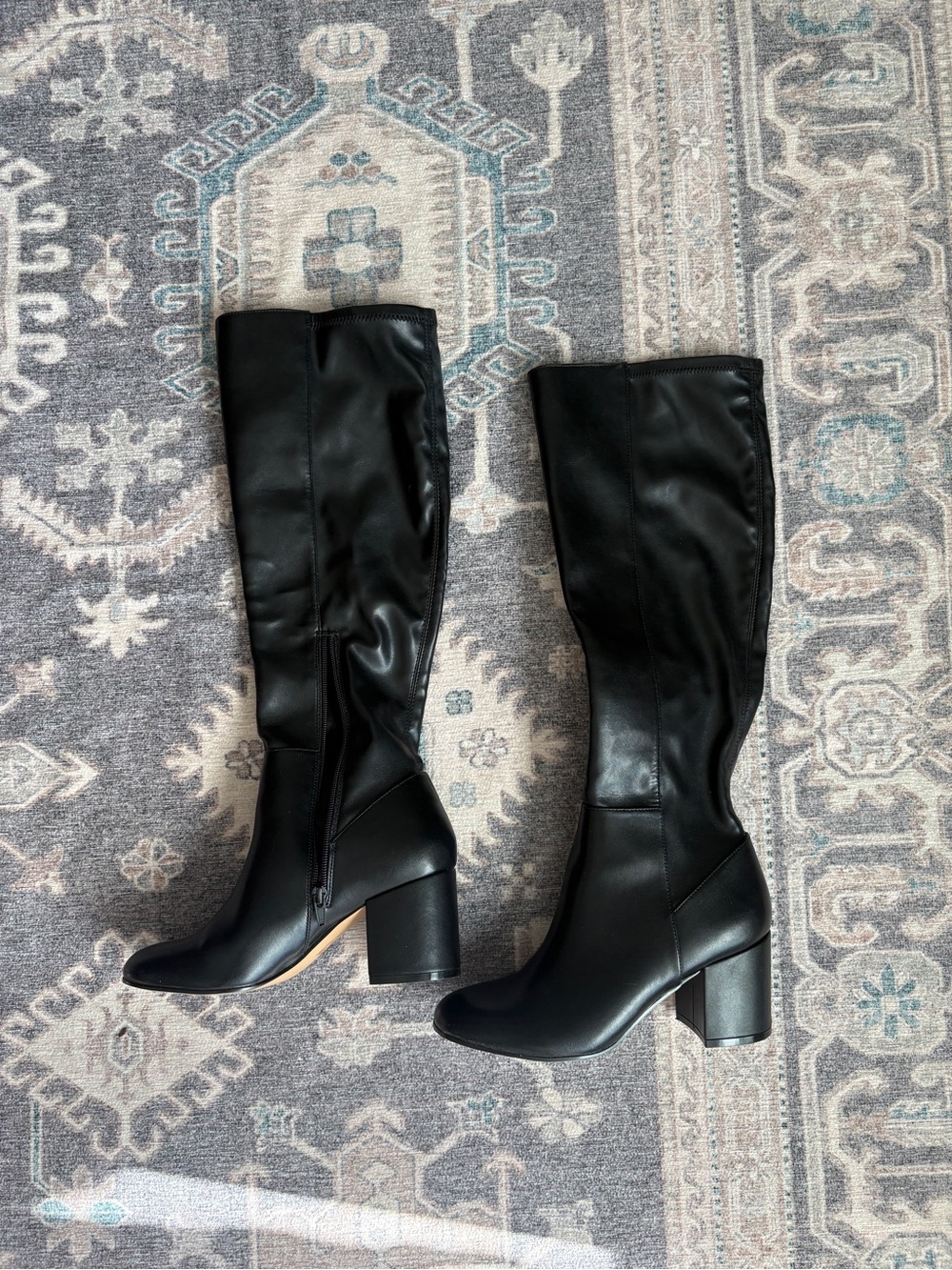 Call It Spring Black Knee-High Block Heel Boots